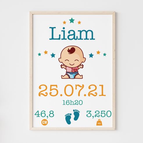 Affiche naissance garçon