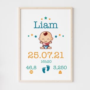 Affiche naissance garçon 2