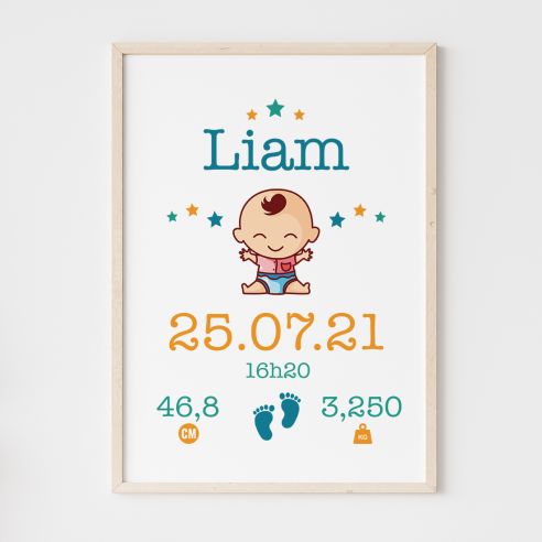 Affiche naissance garçon