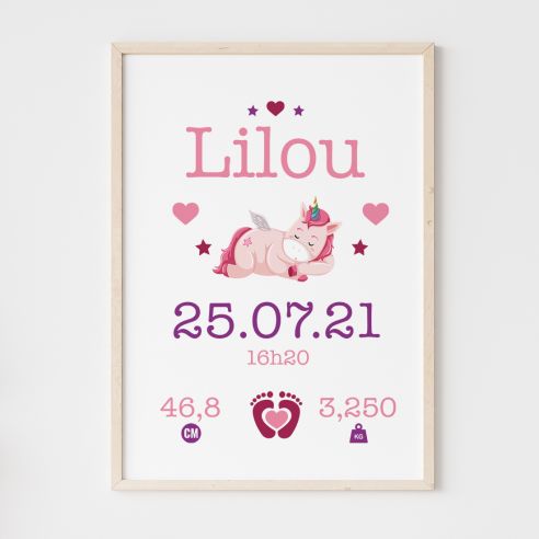 Affiche naissance fille