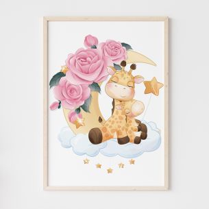 Poster girafe sur nuage