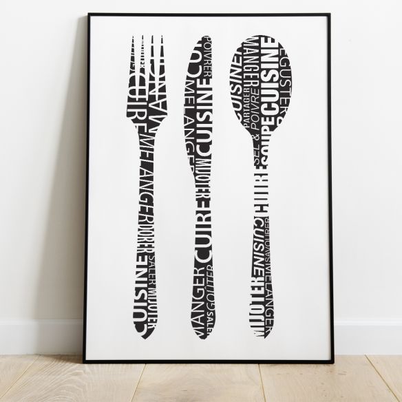 Fourchette couteau et cuillère poster