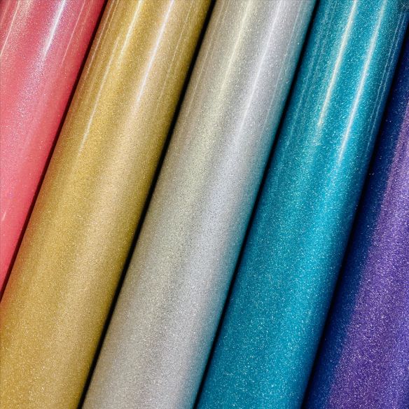 Film adhésif bleu colbat pailleté