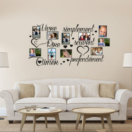 Sticker cadres photos vivre simplement