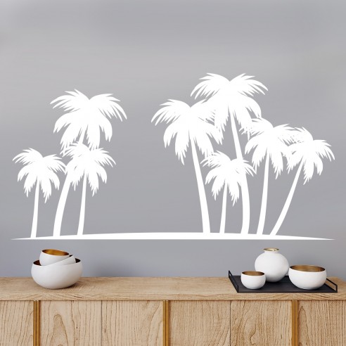 Sticker mural palmiers