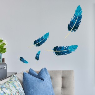 Kit stickers plumes bleues