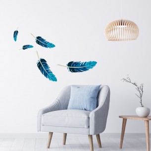 Kit stickers plumes bleues 2
