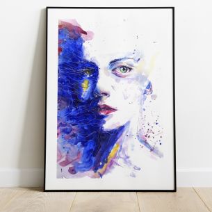 Portrait femme art coloré poster 2