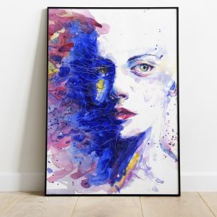 Portrait femme art coloré poster