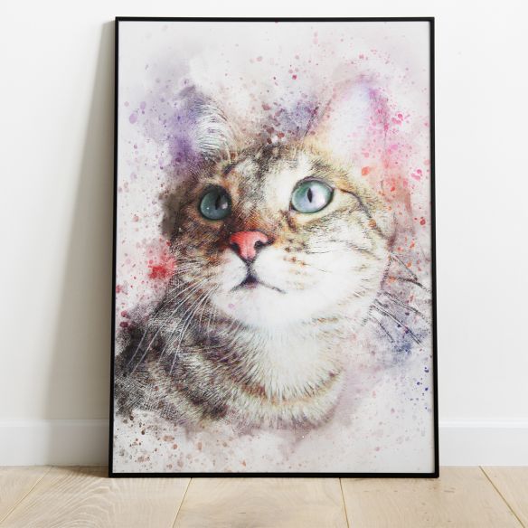 Portrait femme art coloré poster