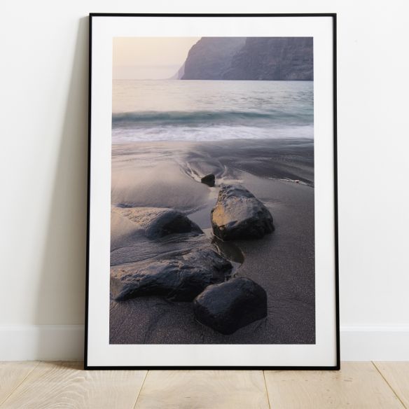 Couché de soleil sur la plage poster