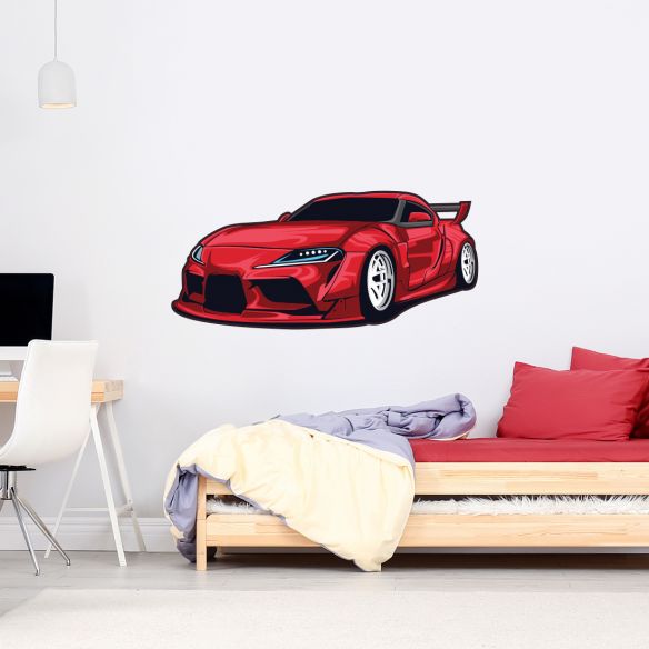 Sticker voiture de sport rouge