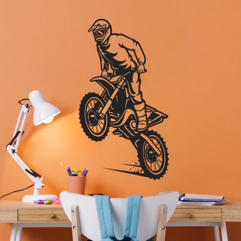 Sticker mural moto cross
