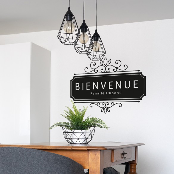 Stickers famille bienvenue personnalisé
