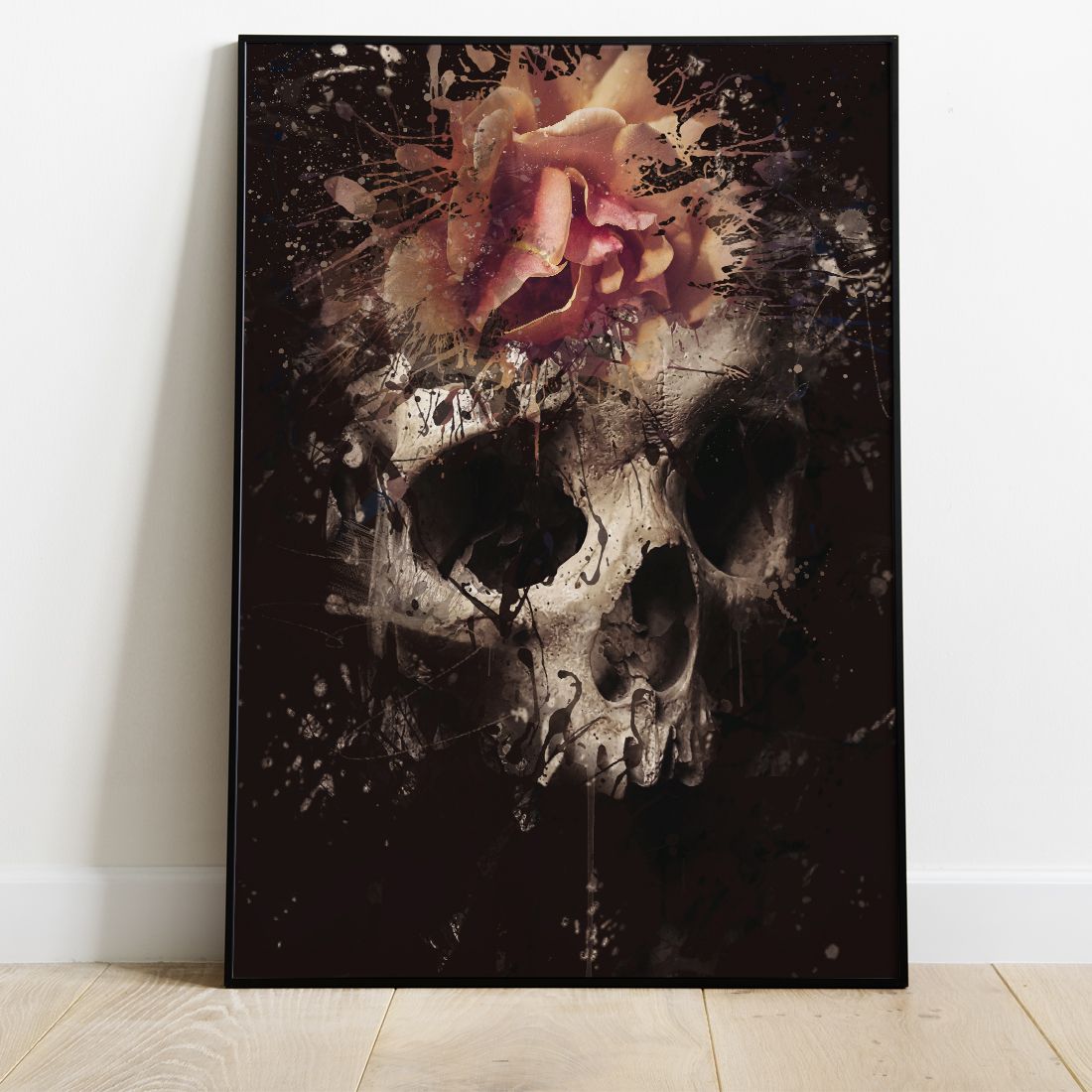 Décoration Murale Tête de Mort avec des Roses