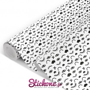 Film adhésif vinyle œils et cils design