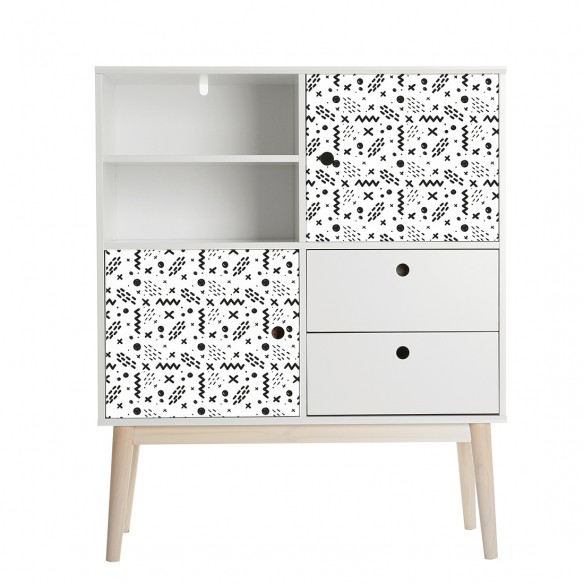 Film adhésif vinyle motifs design noir et blanc