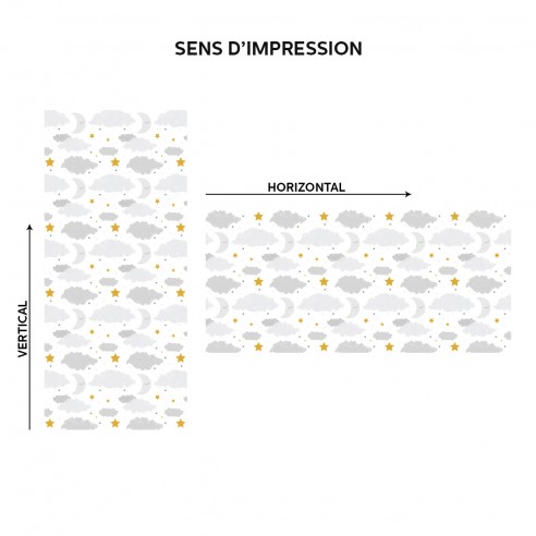 Film adhésif vinyle enfant nuages étoiles