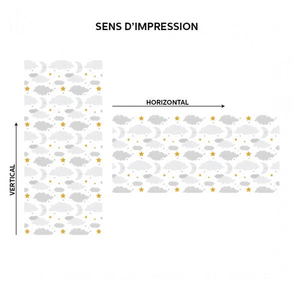 Film adhésif vinyle enfant nuages étoiles