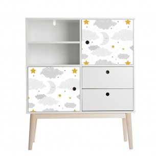 Film adhésif vinyle enfant nuages étoiles 2