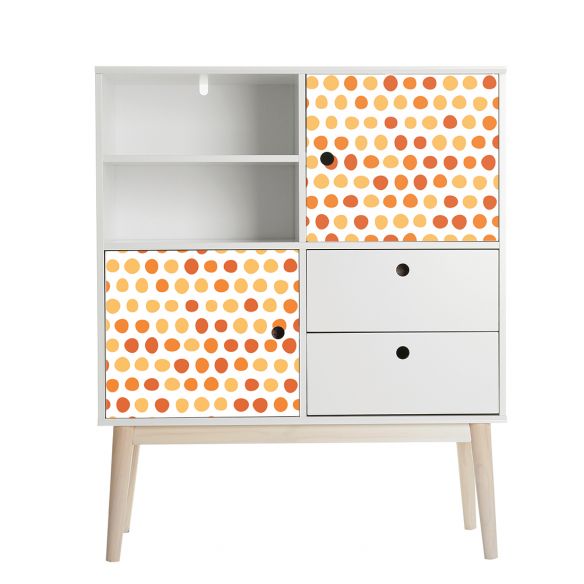 Film adhésif vinyle pois rouge orange