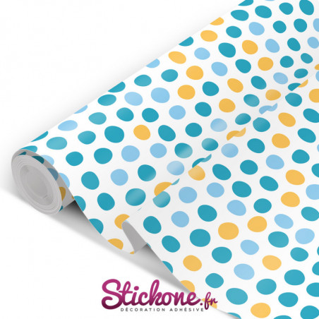 Film adhésif vinyle pois multicolor