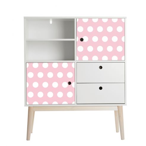 Film adhésif vinylepois blanc sur fond rose