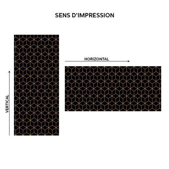 Film adhésif vinyle noir géométrique cube 3D