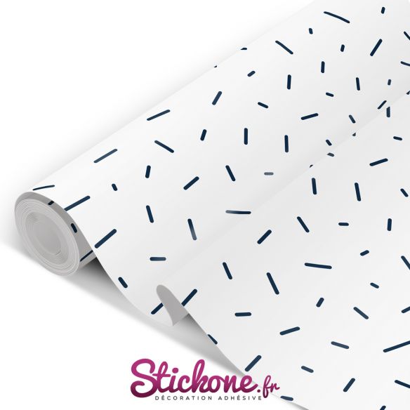 Film adhésif vinyle motifs bâtons noirs