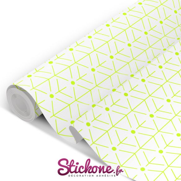 Film adhésif motifs géométriques vert acide