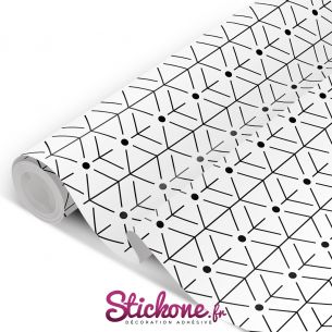 Film adhésif motifs géométriques noirs
