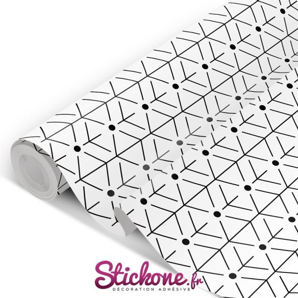 Film adhésif motifs géométriques noirs