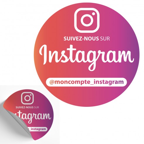 10 Stickers ronds Instagram suivez-nous