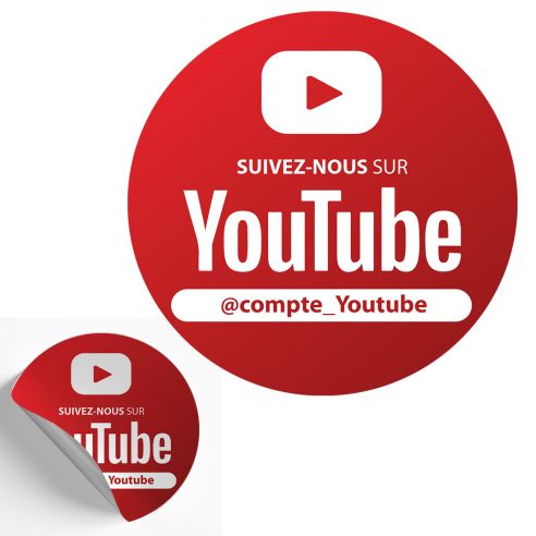 10 Stickers ronds Youtube suivez-nous