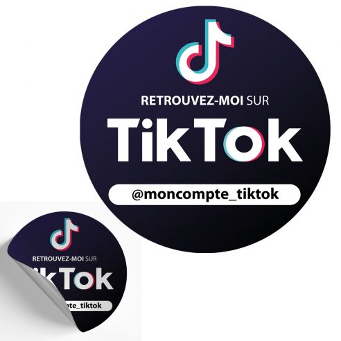 10 Stickers ronds Tik Tok suivez-nous