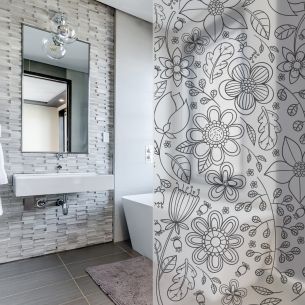 Adhésif dépoli floral 2