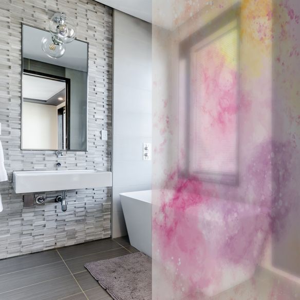 Adhésif dépoli coloré paroi de douche