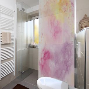 Adhésif dépoli coloré paroi de douche