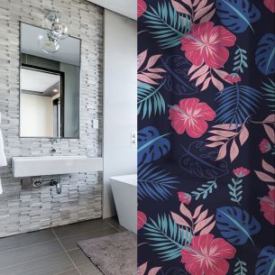 Adhésif dépoli déco florale 2