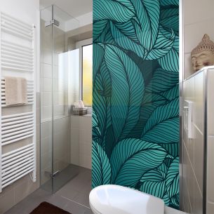 Adhésif dépoli design feuilles 2