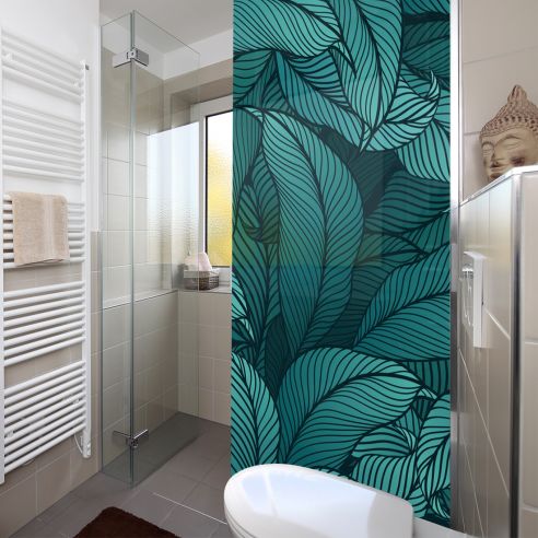 Adhésif dépoli design feuilles