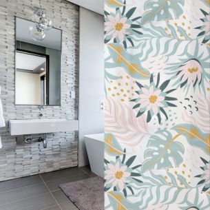 Adhésif dépoli design feuilles 2