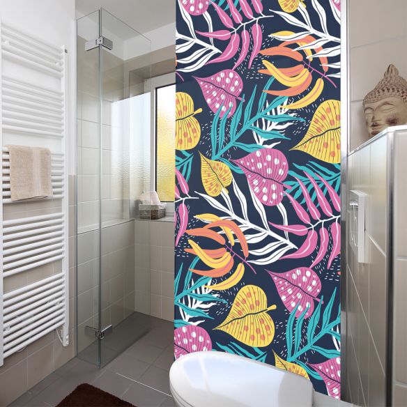 Adhésif dépoli déco florale