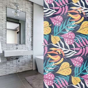 Adhésif dépoli déco florale