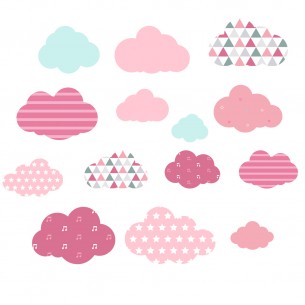 Kit stickers nuages design 2