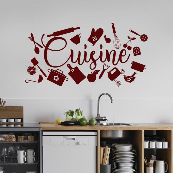 Sticker mural cuisine
