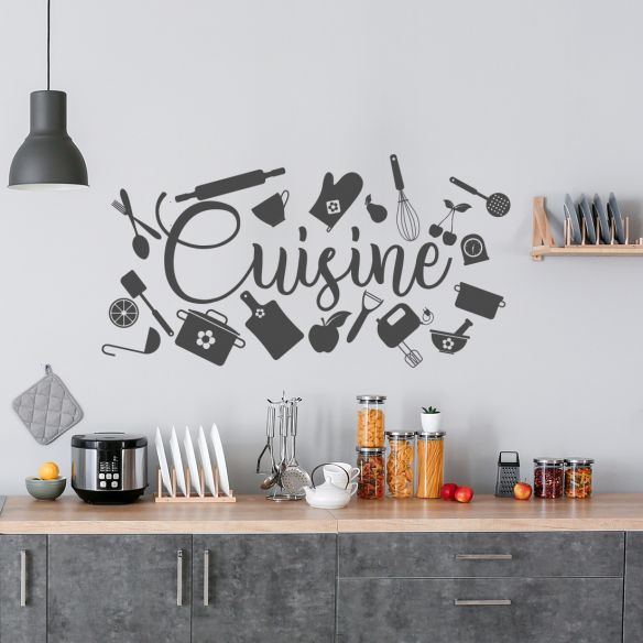 Sticker mural cuisine