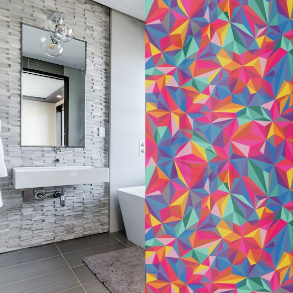 Adhésif dépoli géométrique