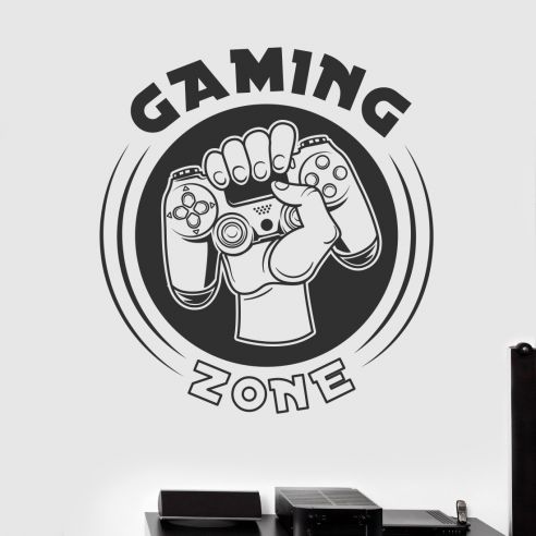 Sticker gaming zone. Stickers jeux vidéo, geek, gamer à personnaliser