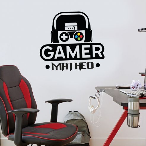 Sticker gamer avec prénom
